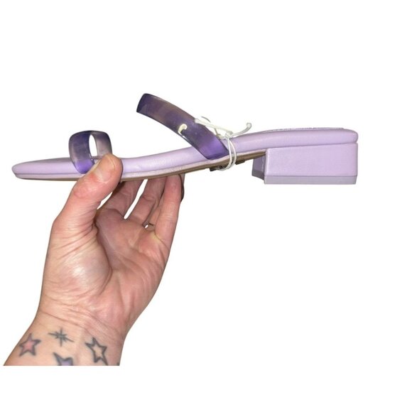 A New Day Lavender Block Heel Sandals With Transparent Straps Size 6 - Picture 6 of 7